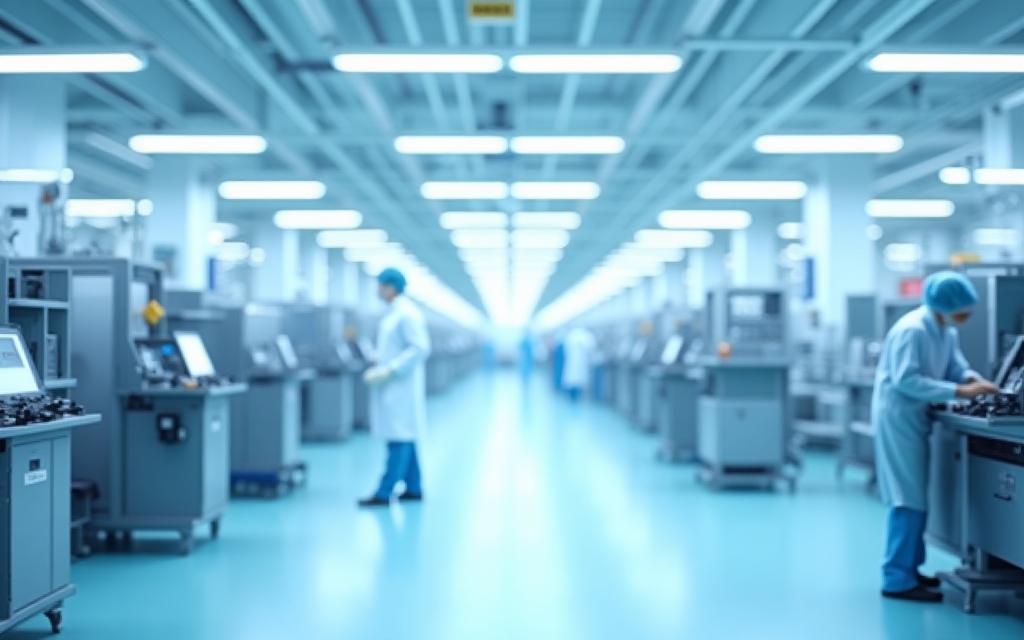 Blick in eine saubere und moderne Produktionshalle der Orthobandagen Zacapuo.